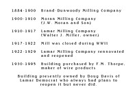 Mill Timeline
